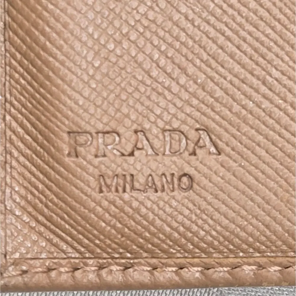 Prada Tan Saffiano Leather Tri-Fold Wallet w/Coin Pouch - Picture 7 of 11